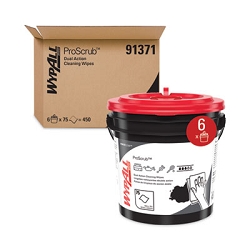 WYPALLS-Power Clean ProScrub Pre-Saturated Wipes, 9.5 x 12, Citrus Scent, Green, 75/Bucket, 6 Buckets/Carton, #KCC91371CT, low as $155.49