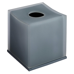 Accessory Smoke Collection: Neutral Grey, Matte, Transparent Resin with Double Wall Look, Boutique Tissue Box. Priced Each.