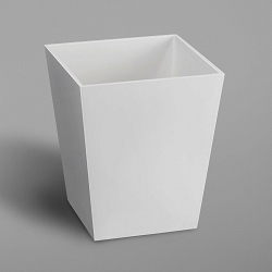 Accessory Spa White Collection: Made of Melamine built with Sharp Lines and a Clean Look. 6 Quart Wastebasket. Priced Each. (SOLD OUT) 