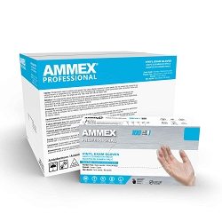 VPF-Extra Large-Clear Vinyl Exam Latex Free Disposable Gloves, Case of 1000, 3 mil, Powder Free, AMMEX VPF68100, low as $35.64