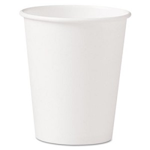 SOLO Single-Sided Poly Paper Hot Cups, 10 oz, White, #SCC370W 