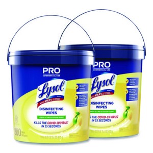 Lysol Disinfecting Wipes Bucket with Lemon and Lime Blossom Scent, RAC99856CT 