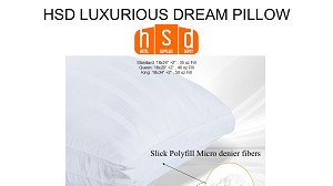 HSD SERENITY Pillow, Down Alternative, Micro Denier Pillow 