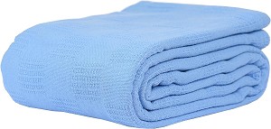 Blue leno weave cotton blanket 