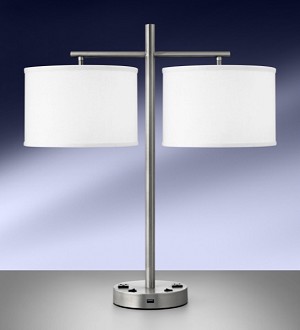 with USB innovate-brush-steel-double-nightstand-uwl2806dwh 