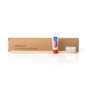 Dental Kit bamboo brush Colgate toothpaste 